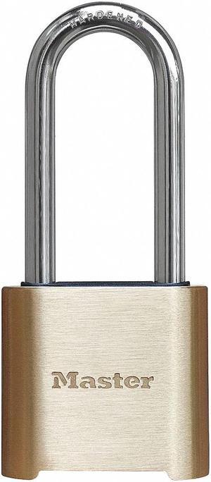 MASTER LOCK 975DLHCOM Combination Padlock,Bottom,Gold/Silver
