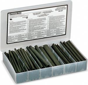 SHRINK-KON HSKIT Heat Shrink Tube Kit, Thin Wall, 2:1 I.D. Shrink Ratio, Black,
