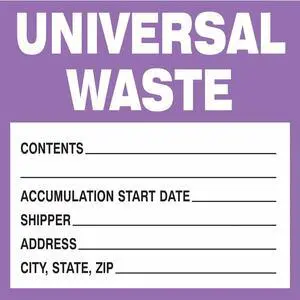 BRADY 60362 Waste Label,6 In. H,PK100