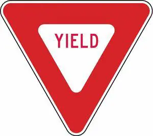 LYLE R1-2-36HA Yield Traffic Sign, 36 in H, 36 in W, Aluminum, Triangle,