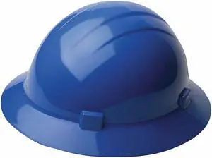 ERB SAFETY 19226 Hard Hat,Full Brim,Blue, 4-pt.Ratchet