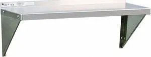NEW AGE INDUSTRIAL 1125 Aluminum Wall Shelf, 12"D x 36"W x 13-1/4"H, Silver