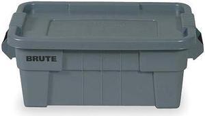 RUBBERMAID COMMERCIAL FG9S3000GRAY Storage Tote, Gray, Plastic, 27 7/8 in L, 16