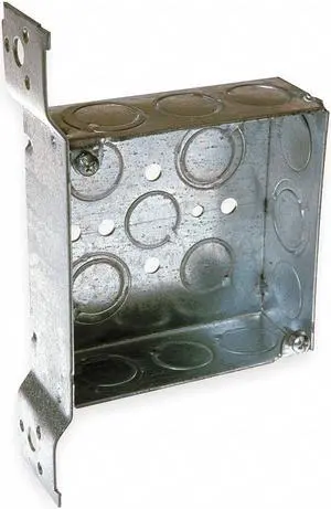 RACO 196 Electrical Box, 21 cu in, Square Box Type, 2 Gangs, Galvanized Zinc,