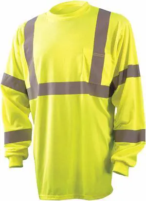 Occunomix Hi-Visibility Yellow Polyester T-Shirt, Size: XL, ANSI Class 3