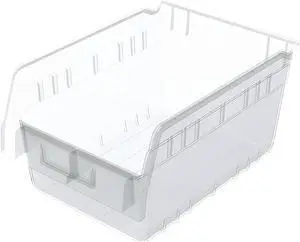AKRO-MILS 30080SCLAR Clear Shelf Bin, 11-5/8"L x 8-3/8"W x 6"H