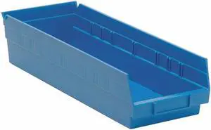 QUANTUM STORAGE SYSTEMS QSB104BL Blue Shelf Bin, 17-7/8"L x 6-5/8"W x 4"H