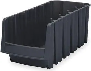 AKRO-MILS 30778BLACK Hang & Stack Storage Bin, Plastic, Black, 7 in H, 8 3/8 in