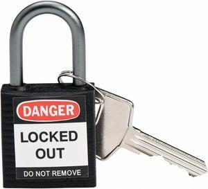 Lockout Padlock,KD,Black,1-2/5"H BRADY 143166