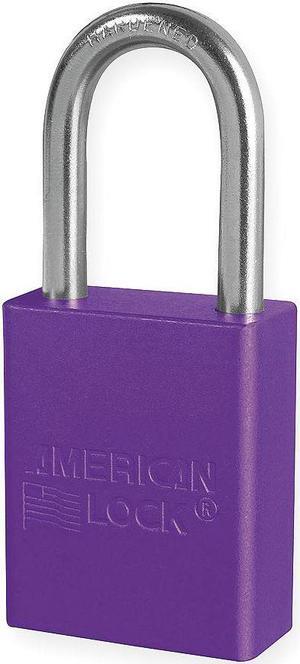 Anodized Aluminum Padlock, Purple, Key Dif
