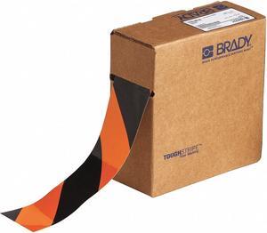 Brady Marking Tape, Striped, Continuous Roll, 2" Width, 1 EA  Polyester  132433