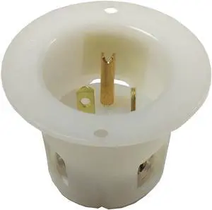 HUBBELL WIRING DEVICE-KELLEMS HBL5378C Straight Blade Inlet, 5-20P, 20 A, 125V