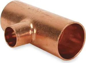 Reducing Tee, 1.25 x 1.25 x 1 In, Copper