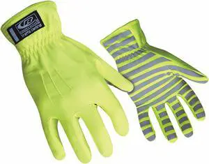 Ringers Gloves Mechanics Gloves, Hi-Vis Green, L, PR L 307-10