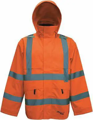 VIKING D6329JO-XL Hi-Viz Safety Jacket, Polyester, Polyurethane, Class 3 Type
