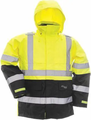 VIKING D6335JG-XXXL Hi-Viz Safety Jacket, Polyester, Polyurethane, Class 3 Type