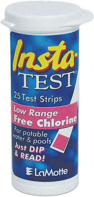 LAMOTTE 2964-G Test Strip,Free Chlorine,0to10 PPM,PK25