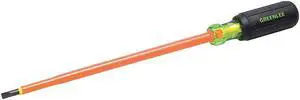 GREENLEE 0153-23-INS Insulated Slotted Screwdriver 3/16 in Round