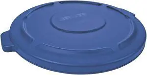 RUBBERMAID 1779731 Brute Trash Can Top,Flat,Snap-On Closure,Blue