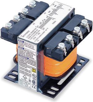 SQUARE D 9070T50D20 Control Transformer, 50 VA, Not Rated, 55°C, 120V AC,