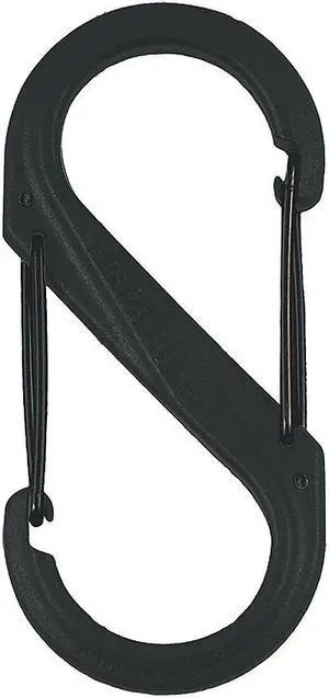 Carabiner Clip, 10-3/8 In., Plastic, Black