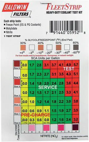 BALDWIN FILTERS CTK5029-4 Coolant Test Strips Only,CTK5029-4