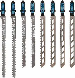 SPYDER 300037 Jigsaw Blade Set,T-Shank,4 to 4-1/2in. L