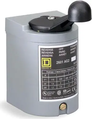 SQUARE D 2601BW1 Switch,Drum Reversing,Plastic Handle