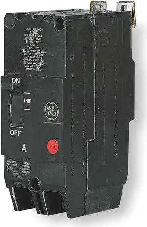 GE TEY240 Molded Case Circuit Breaker, 40 A, 277/480V AC, 2 Pole, Bolt On