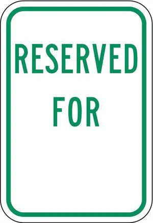LYLE RP-999-12HA Reserved Parking Sign,18" x 12, RP-999-12HA