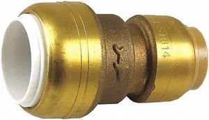 SHARKBITE UIP4008 Push-Fit Coupling Fitting, 1/2 in Tube Size, CTS x PVC, Brass