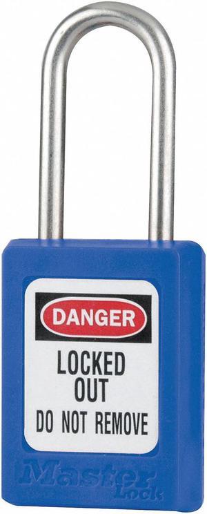 Lockout Padlock, Keyed Alike, Blue, 3/16In., PK3