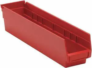 QUANTUM STORAGE SYSTEMS QSB103RD Red Shelf Bin, 17-7/8"L x 4-1/8"W x 4"H