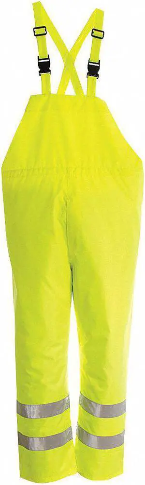 VIKING D6323PG-XXXL Hi-Visibility Rain Bib Pants, Polyester, Polyurethane, 33