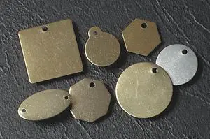 C.H. HANSON 42532 Blank Tag, Brass, 1 1/2 in H x 1 1/2 in W, Brass, Octagon, 25