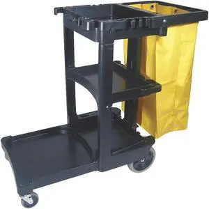 RUBBERMAID COMMERCIAL FG617388BLA Janitor Cleaning Cart with Zip Bag, 24 gal