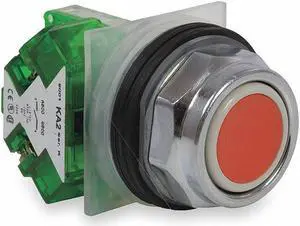 Schneider Electric Non-Illum Push Button,30mm,1NO,Red  9001KR1RH5