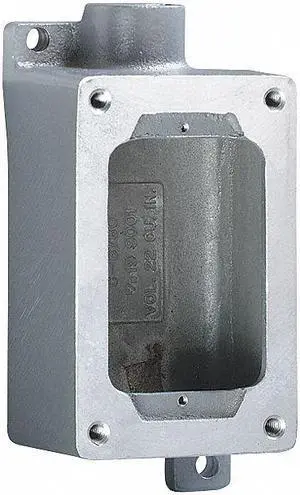 HUBBELL KILLARK SWB-2 Electrical Box, 22 cu in, Device Box Type, 1 Gang,