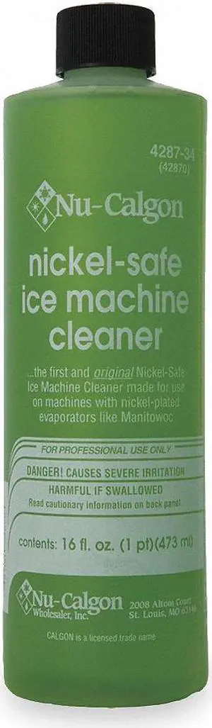 NU-CALGON 4287-34 Ice Machine Cleaner, Nickel Safe, Food Grade, Liquid, 16 oz,