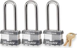 Padlock, KA, 2-1/2 In H, 4 Pin, Steel, PK3