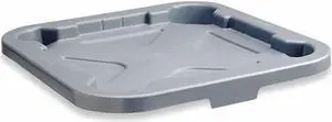RUBBERMAID FG353900GRAY Brute Trash Can Top,Flat,Snap-On Closure,Gray