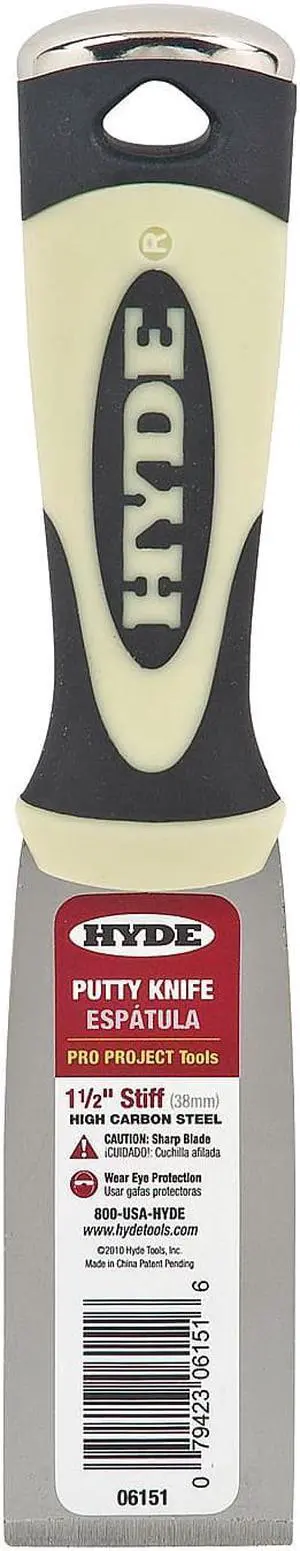 HYDE 06151 Putty Knife,Stiff,1-1/2",Carbon Steel