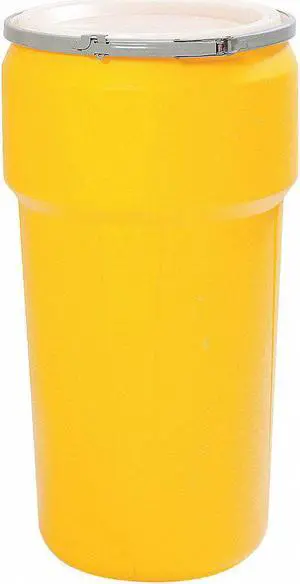 EAGLE MFG 1623M Open Head Transport Drum, Polyethylene, 20 gal, Unlined, Yellow