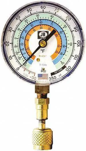JB INDUSTRIES QC-G851 Test Gauge,Blue,For R-22, R-134A, R-404A