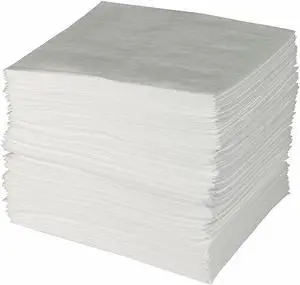 BRADY ENV50 Sorbent Pad, 50 gal, 30 in x 30 in, Oil, White, 50 PK