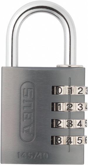 ABUS 145/40 Black Combination Padlock,Side,Black/Silver