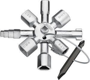 KNIPEX 00 11 01 Control Cabinet Twin Key, 3 3/4 in L, Zinc