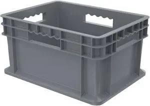 AKRO-MILS 37288GREY Solid & Stackable Straight Wall Storage Container, 6.7 gal,