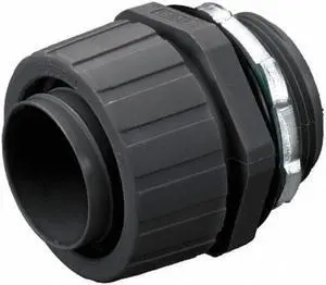 HUBBELL WIRING DEVICE-KELLEMS P200NBK Conduit Fitting Connector, 2 in,