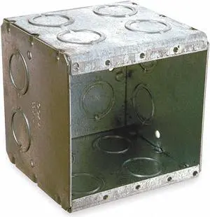 RACO 696 Electrical Box, 45 cu in, Masonry Box Type, 2 Gangs, Galvanized Zinc,